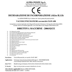 Alpha Pompe | Dichiarazione di incorporazione 2006/42/CE