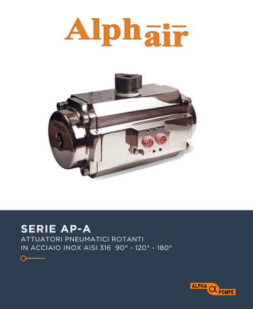 Alpha Pompe | Catalogo attuatori pneumatici Serie AP-A in acciaio inox