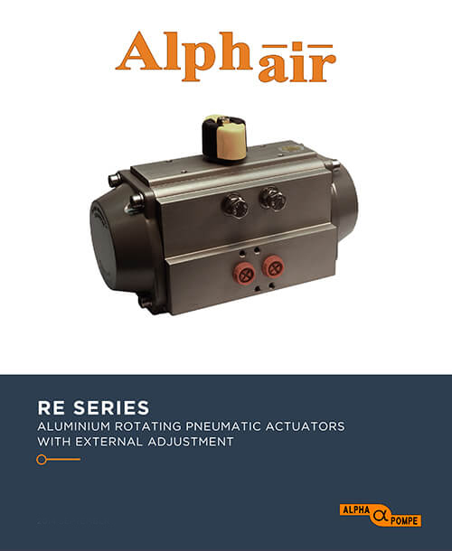 Alpha Pompe | Catalogue Aluminium rotating pneumatic actuators with external adjustment RE SERIES