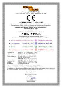 Alpha Pompe | ATEX Pneumatic Rack & Pinion