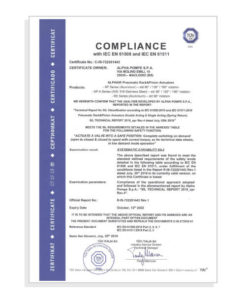 Alpha Pompe Certificato IEC EN 61508/61511 - Maclodio Brescia